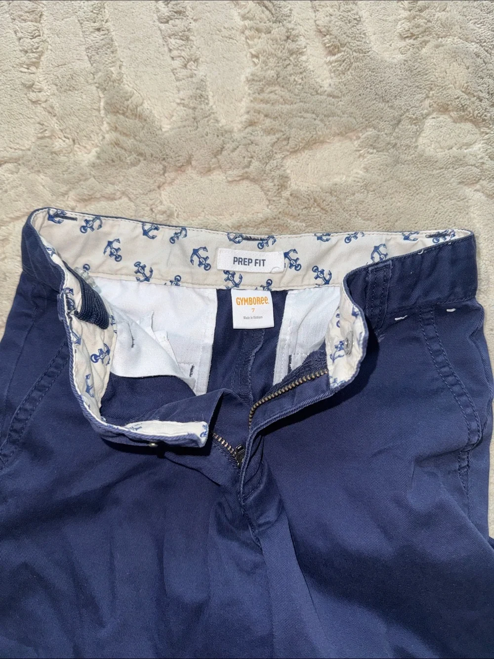 Gymboree Prep Fit Navy Flat-Front Shorts 7